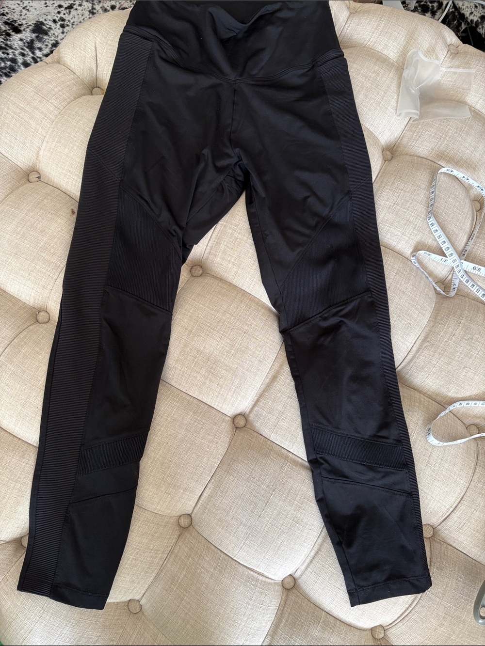 PINK Victoria's Secret Black High-Waist Panel Leggings